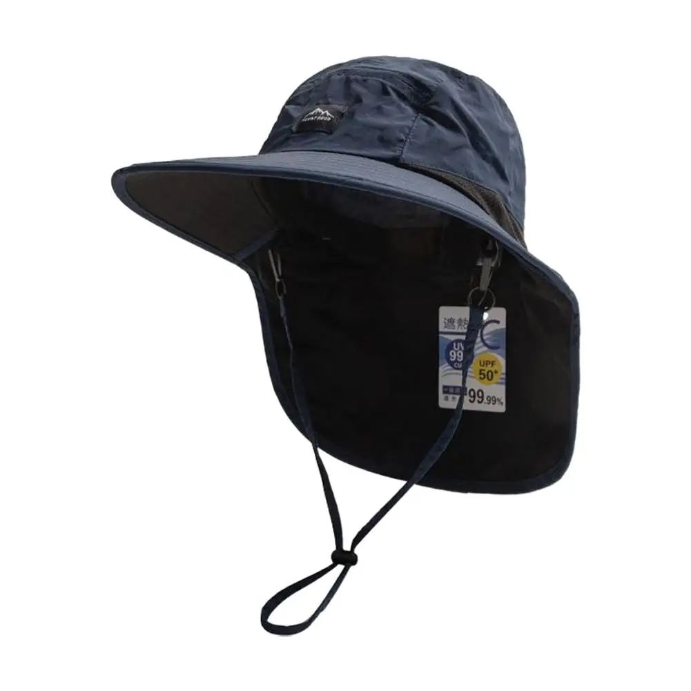 Zomer anti-uv-pet mesh ademende hoed met brede rand panama visserspet waterdichte sneldrogende unisex nekbeschermingshoed: Lavendel
