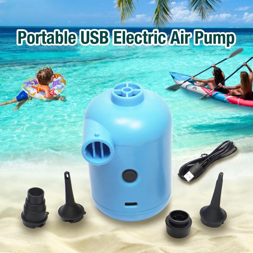 USB Electric Air Pump With 3 Nozzles Air Pump Air Mattress Boat Sofa Auto Air Inflatable Pump For Pool Car Camping Inflator