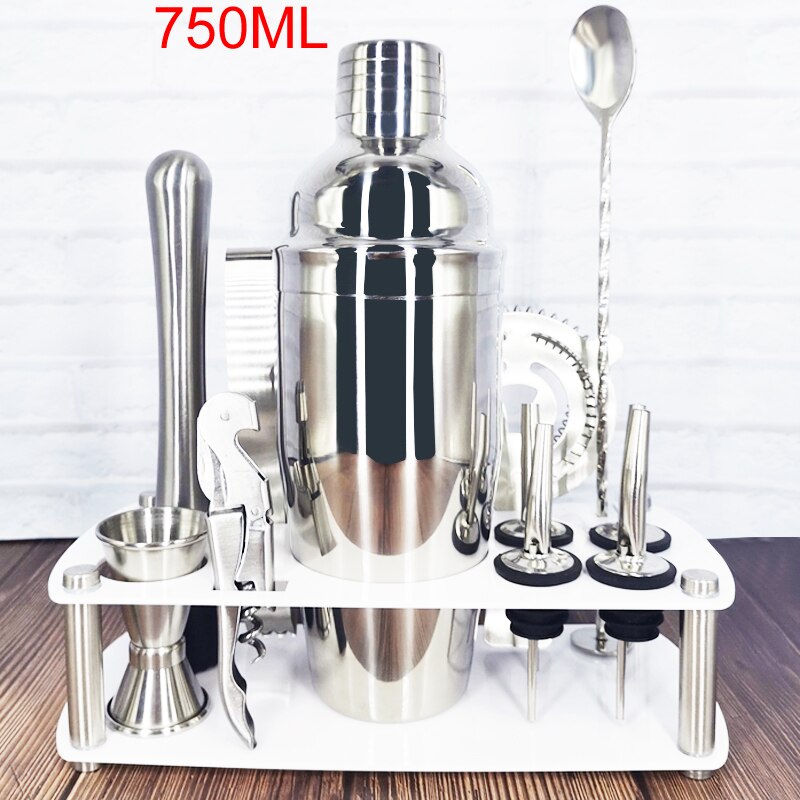 Stainless Steel 750/600ml Cocktail Shaker With Wine Rack Wine Shaker Mixer For Bar Party Tools Bar Accessories: B 12Pcs 750ML Rack
