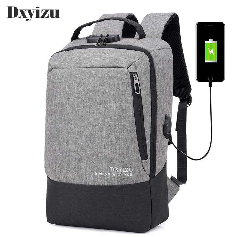 Mochila para ordenador portátil de 15,6 pulgadas con carga USB, bolsa para libros para la escuela, Mochila informal de viaje para adolescentes, para hombre