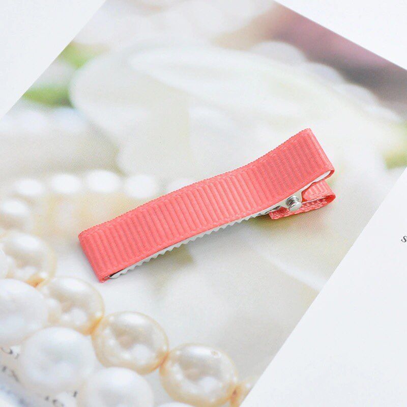 20 sztuk/partia 5cm ryps wstążka pokryte pokryte aligator spinki do włosów podwójne Prong szpilka baza dla DIY dziewczyny dziecko dzieci łuki szpilka: Watermelon red
