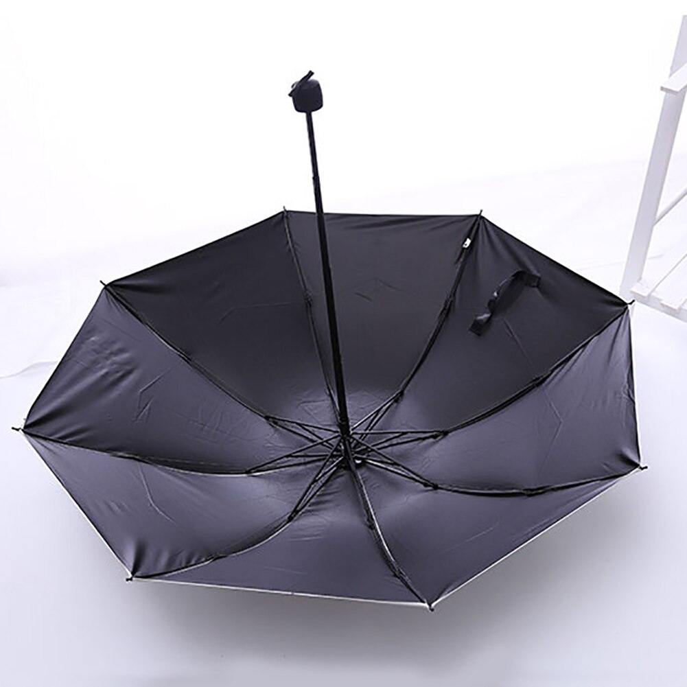 8 skelett halkfritt handtag tecknad björn prickar mönster slitstark gummiduk kvinnor 3 hopfällbara sommar anti-uv sol regn mini paraply