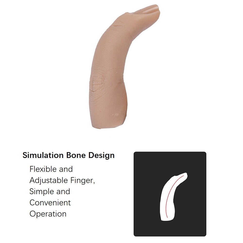 Nail Art Silicone Practice Single Finger Female Mannequin Finger with Flexible Finger Adjustment For Nails Display