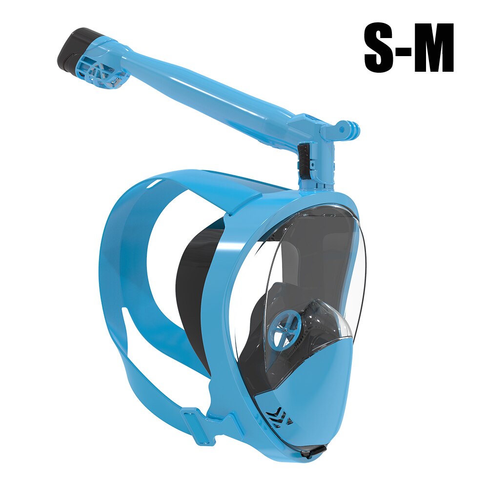 360 Degree Rotate Snorkel Mask Man Woman Scuba Underwater Diving Mask Full Face Snorkeling Masks 180 View Anti-fog Anti-Leak: Color 4 S-M