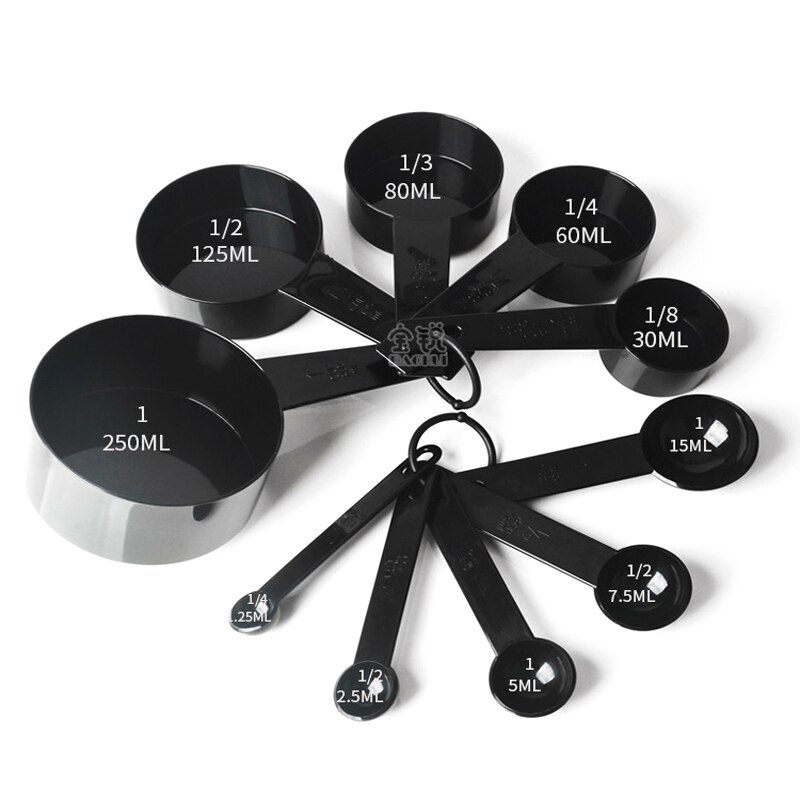 Measuring Spoons Colorful Plastic Measure Spoon Useful Sugar Cake Baking Spoon Kitchen Baking Measuring Tools GYH: 10pcs black