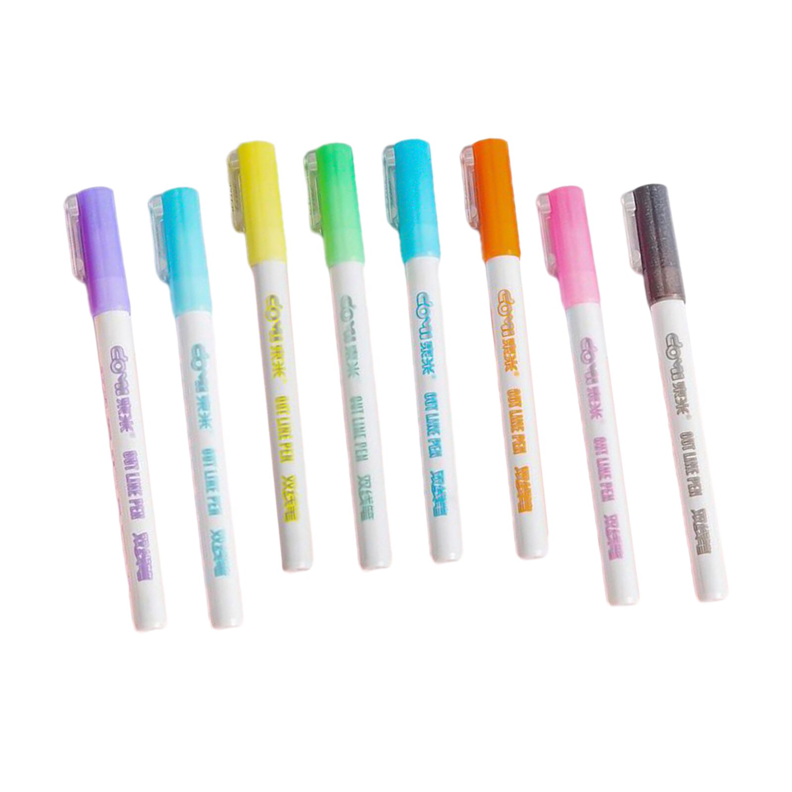 8Pcs Glitter Double Line Outline Pens Arts Drawing Graffiti Doodle Pen DIY Paint