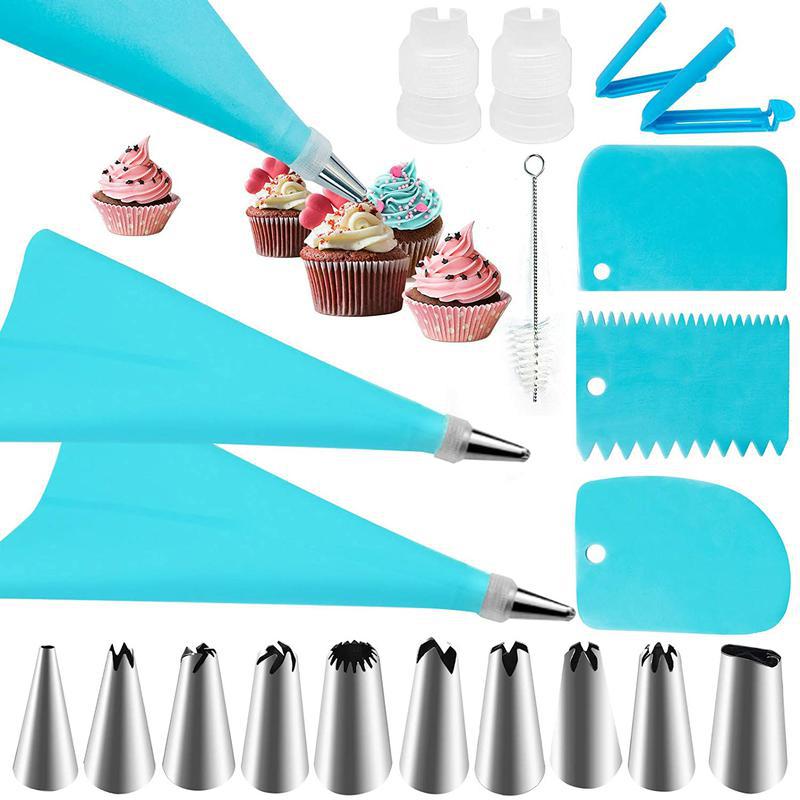 Nozzle piping cake decorating tools Confectionery equipment Kitchen accessories Pastry bag and bakery set stainless steel socket: Orange