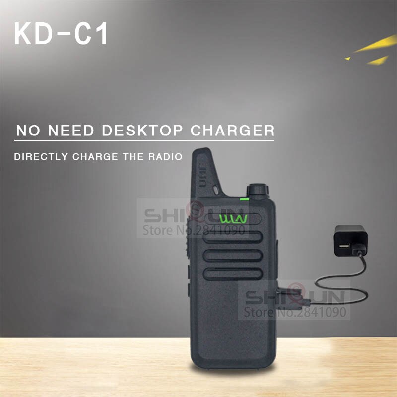 1 Pc Wln KD-C1 Mini Walkie Talkie Uhf Twee Manier Radio RT22 Talki Walki Wln Radio 5W Mini Draagbare 2 Way Radio Uhf 400-470Mh Usb