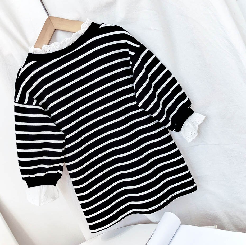 Blusa para niñas blusas con estampado a rayas para niñas camisas de retales para Niñas Ropa de primavera otoño para niñas