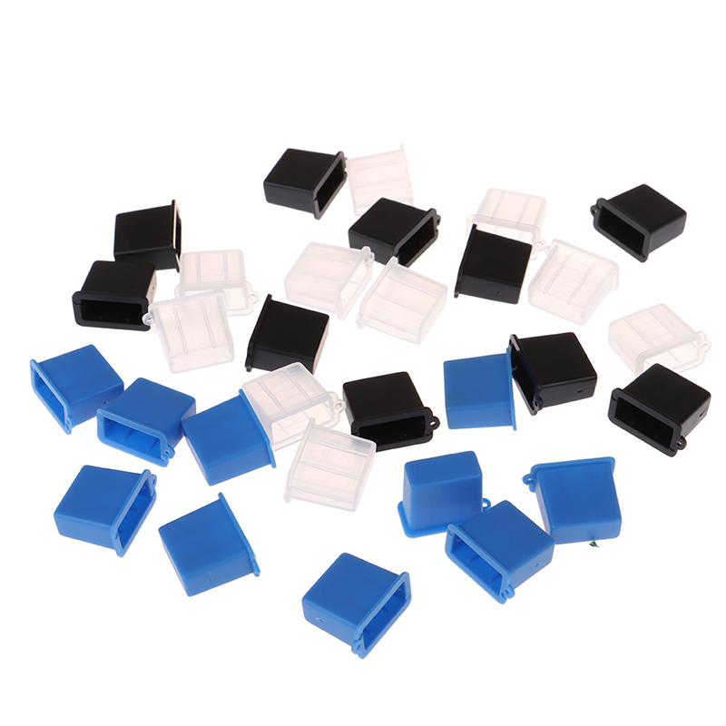 10Pcs Usb Type A Man Anti-Dust Plug Stopper Cap Cover Protector Zwart/Wit/Blauw