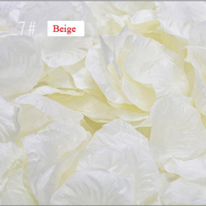 500 stk / parti silke rosenblade til bryllupsfest fødselsdag dekoration romantiske kunstige rosenblade bryllup blomst rosenblomst: Beige
