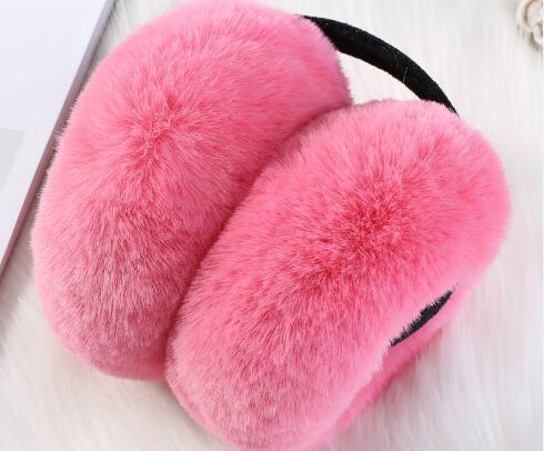 Orejeras de lana de leopardo de estilo femenino, banda de envoltura para las orejas, calentador, cómodo, cálido,: Rose red