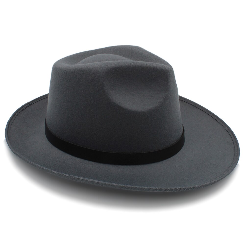 Mannen Vrouwen Wollen Panama Hoeden Brede Rand Fedora Caps Trilby Zonnehoed Klassieke Retro Party Street Style Travel Size Us 7 1/4 Uk L