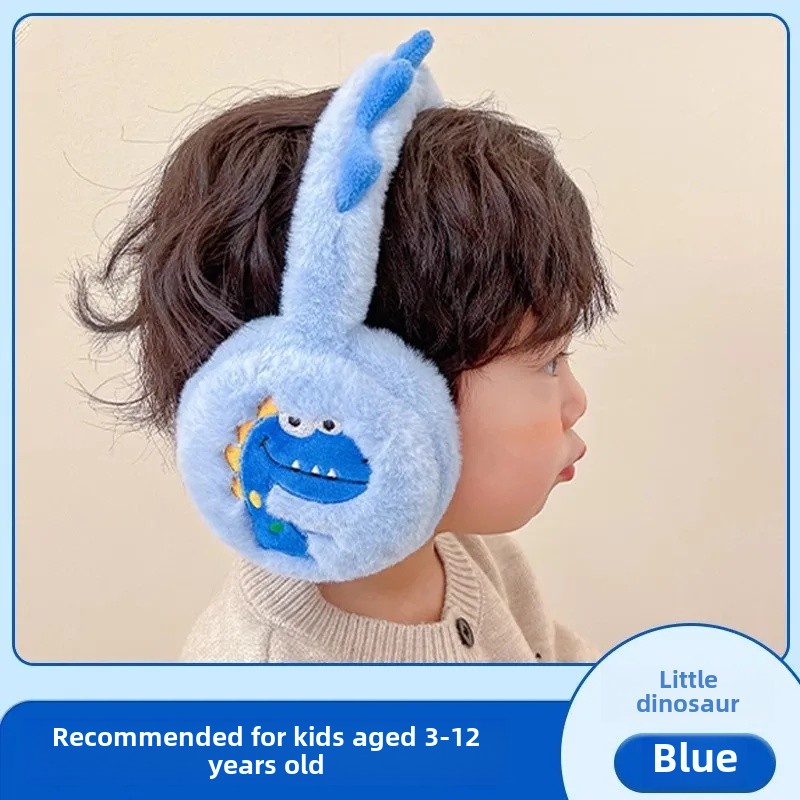 Kids Warm Ear Muffs Korean Style Ear Warming Anti-Cold Cute Baby Winter Ear Cover Small Dinosaur Ear Bag Ear Cover: green