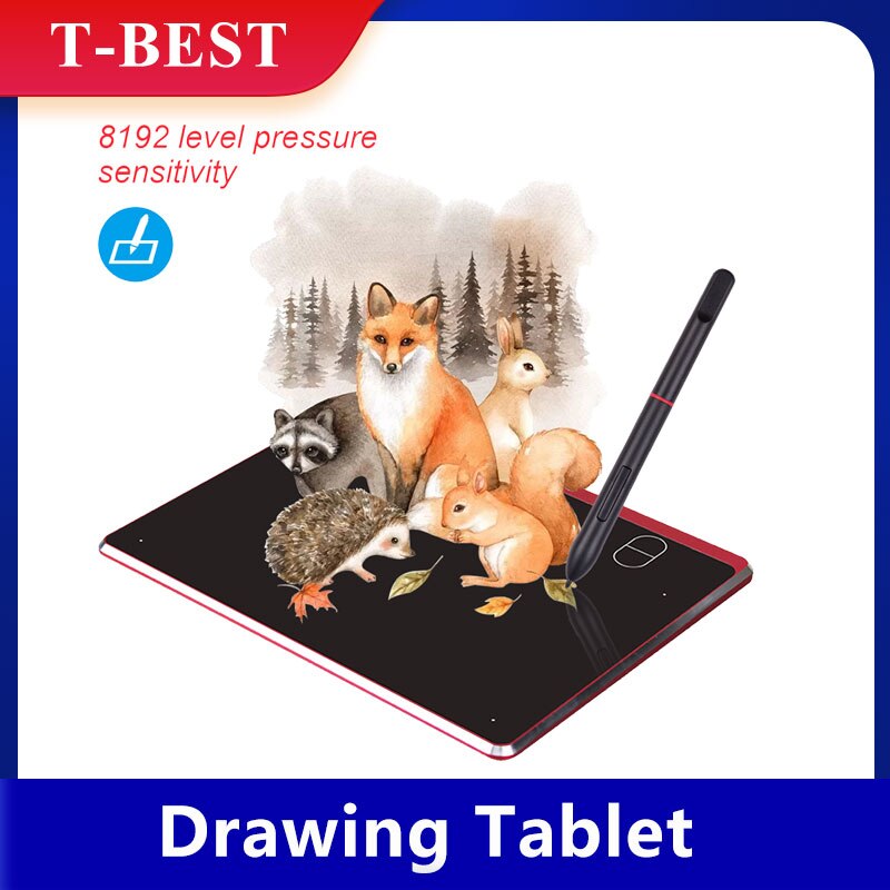 Acepen AP604 Digital Graphic Drawing Tablet Ultra-Thin Board 4 Shortcut Keys Battery-free Passive Stylus 8192 Levels Pressure