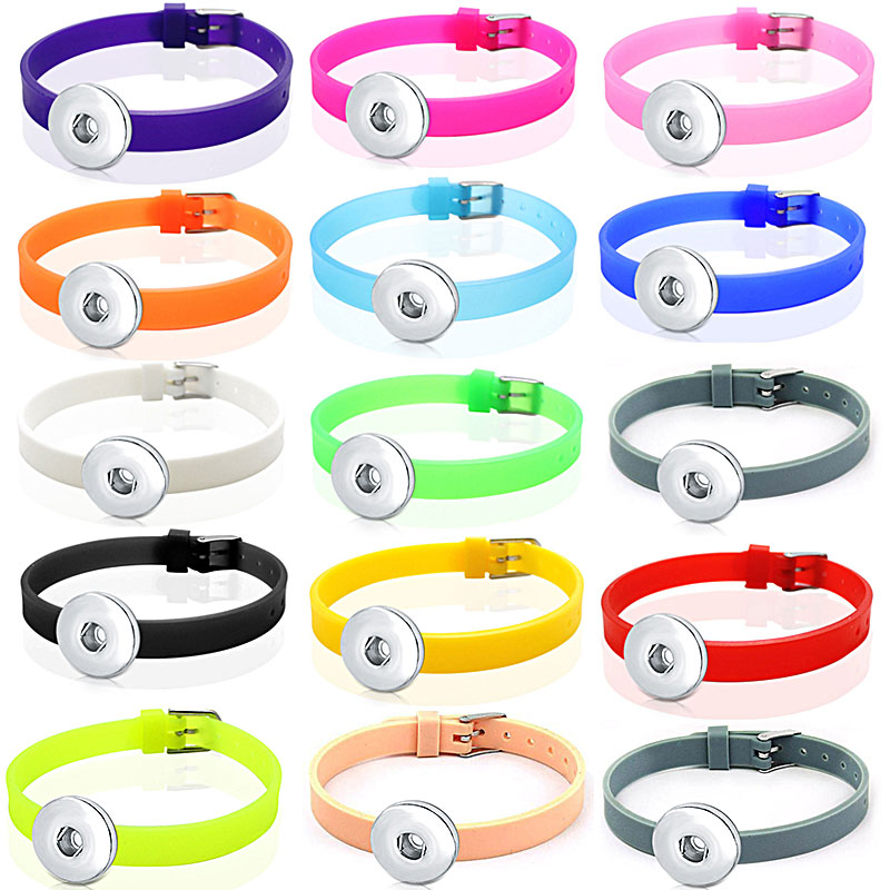 Gioielli fai-da-te colori caramelle bracciale in Silicone con bottone a pressione per donna ragazzi ragazze regalo BS2556