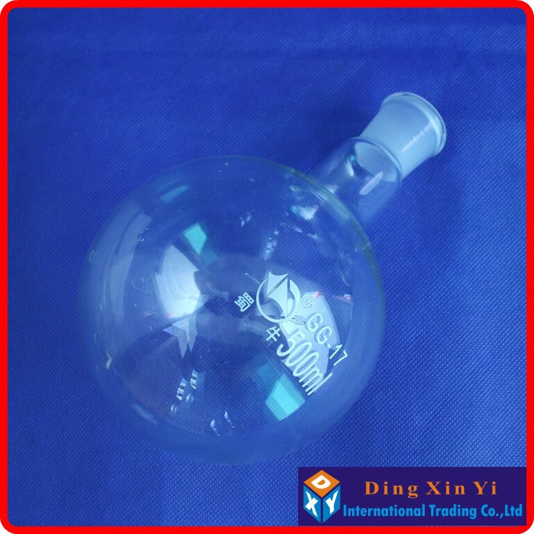 DXY Ronde Bodem Glazen Kolf Enkele Nek Chemie Kolf 24/29 1-hals 500 ML