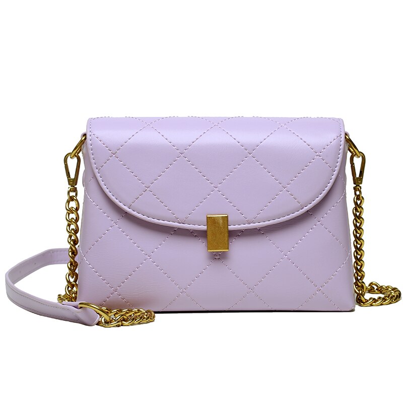 petit rabat chaîne bandoulière sacs pour femmes été PU cuir épaule sac à bandoulière pour fille sac à main dames téléphone sac à main: VIOLET