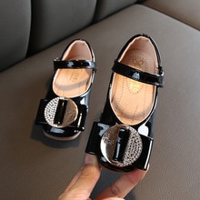 AFDSWG spring and fall kids leather shoes pink girls princess shoes Black children's dance shoes wine red little girl shoes
