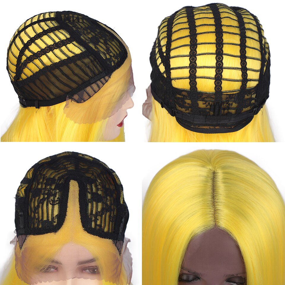 Ik Een Pruik Korte Rechte Synthetische Lace Front Pruik Blonde Roze Zwart Kant Pruiken Voor Zwarte Vrouwen Natuurlijke Pruiken