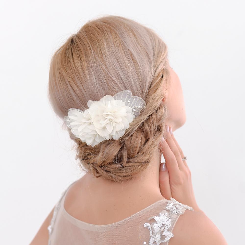 TOPQUEEN H248 Bridal Headbands bridal hair accessories with lace Beaded flowers hair Comb for girl Headpieces Fast
