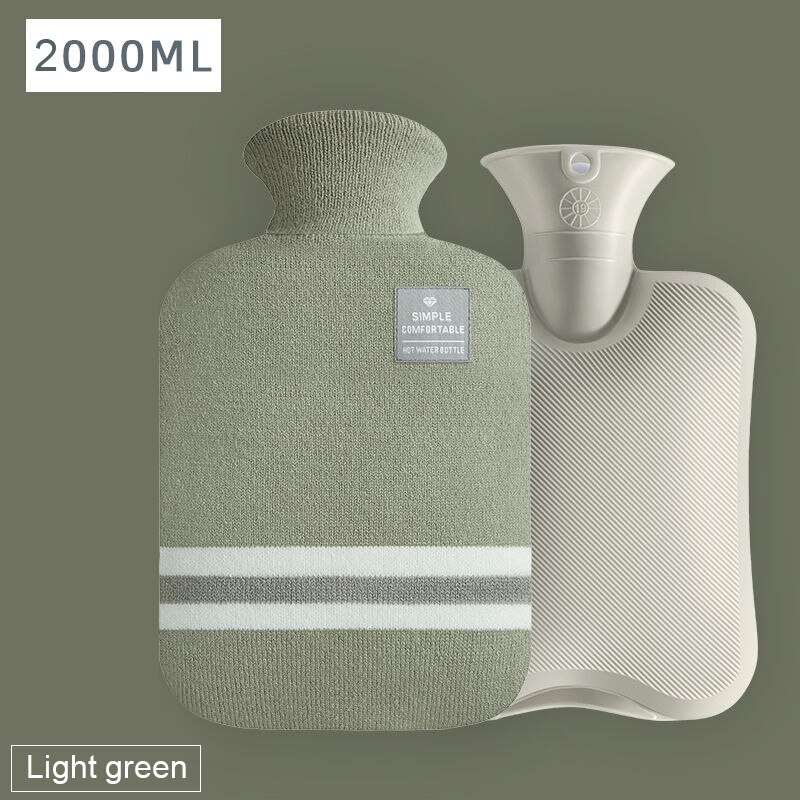 Water Vullen -Water Zak Voor Vrouwelijke Warme Buik Handen En Voeten Warm Water Zak Fles Warm Water zak Houden Op Handwarmer: Light Green 2000ml