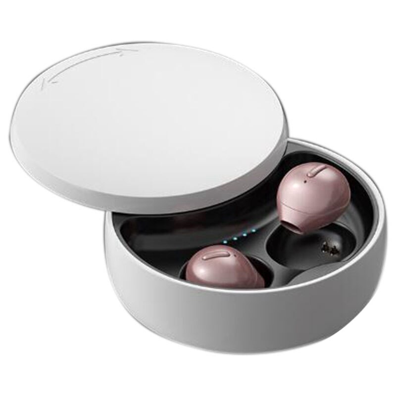 Mini auriculares inalámbricos X21S con Bluetooth 5,0, con funda de carga inalámbrica, Mini auriculares invisibles con Bluetooth: Pink