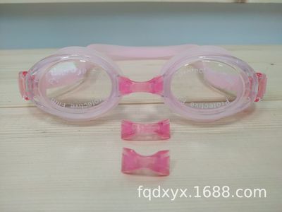 Justerbare briller galvanisering svømmebriller anti-dug uv beskytte voksne børn vandtæt silikone spejl svømmebriller: Lyserød