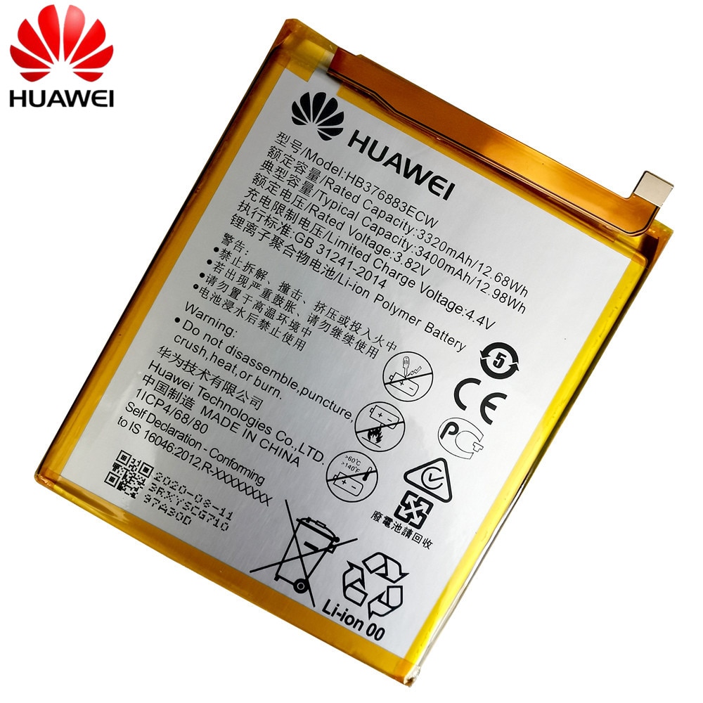 opprinnelig til huawei  hb376883 ecw oppladbart li-ion telefonbatteri til huawei  p9 pluss 3400 mah vie -al10 mobiltelefonbatterier