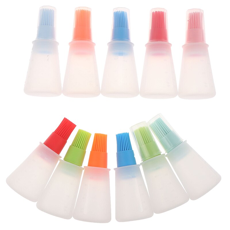 Portable Silicone Oil Bottle with Brush Grill Oil Brushes Liquid Oil Pastry Kitchen Baking BBQ Tool Kitchen Tools for BBQ