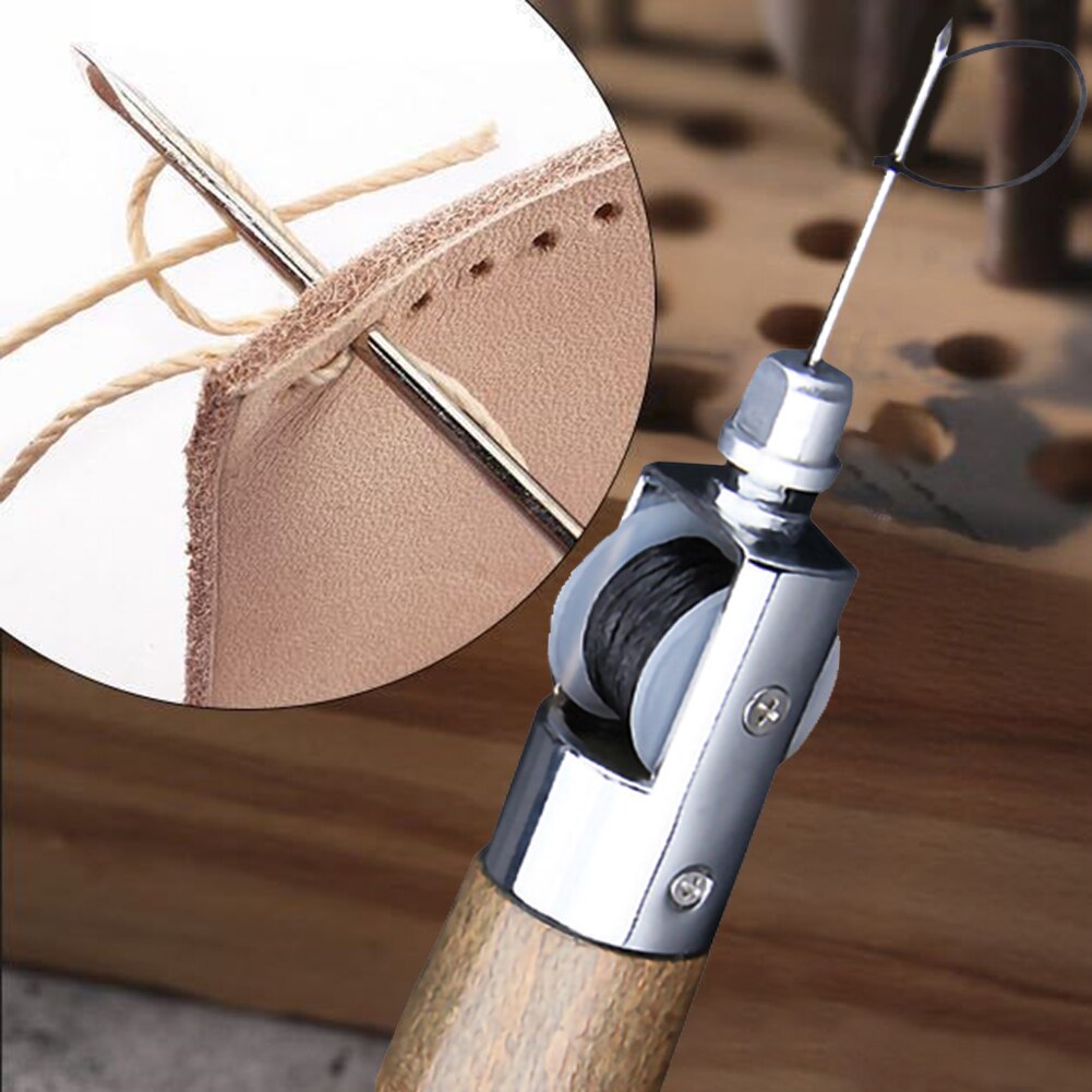 Leather Sewing Machine Manual DIY Luggage Wax Thread Needles Stitcher Leather Carving Sewing Craft Device Canvas Repair Tools