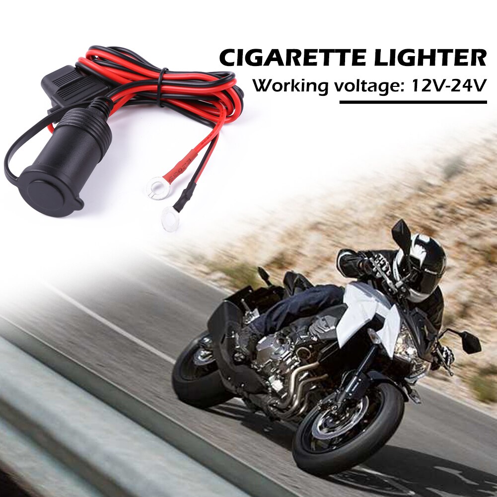 Cigarette Lighter Socket Solid Universal 12-24V Car Motorcycle Truck Cigarette Lighter Socket with Fuse+Cable