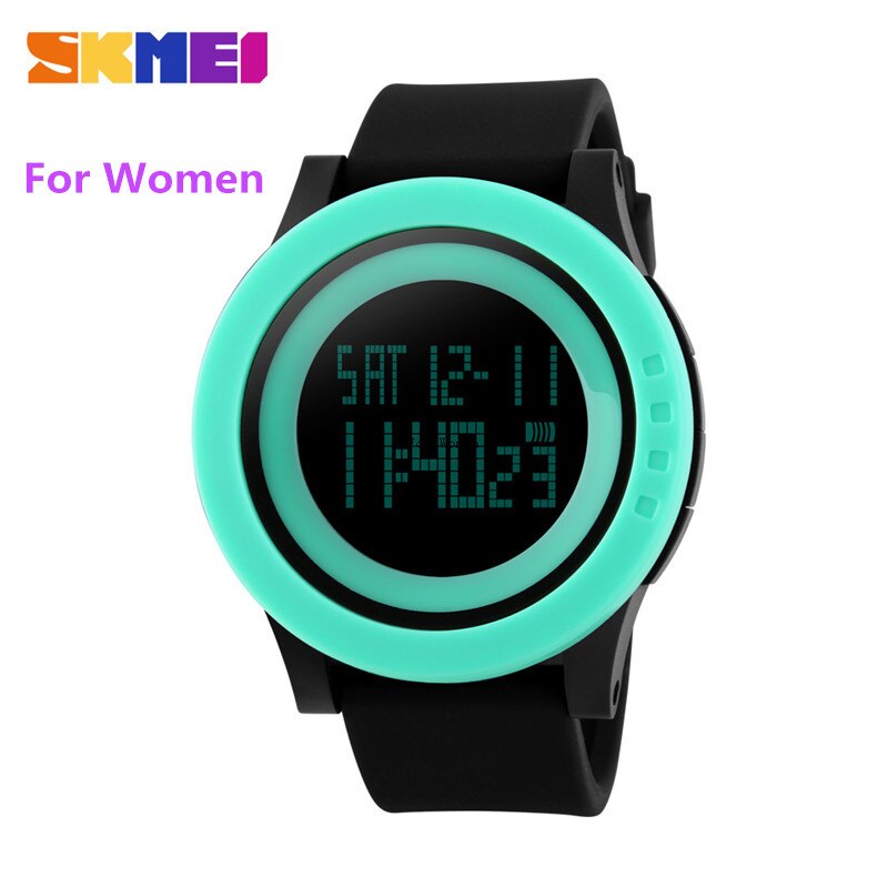SKMEI décontracté femmes montres Sport montres LED étanche montre numérique femmes montres femme montre-bracelet Sport: Black Green