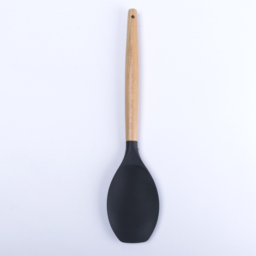 Kitchen Utensils Organic silicone cooking tool multifunctional kitchen tool portable and practical heat-resistant eight-piece: flat shovel