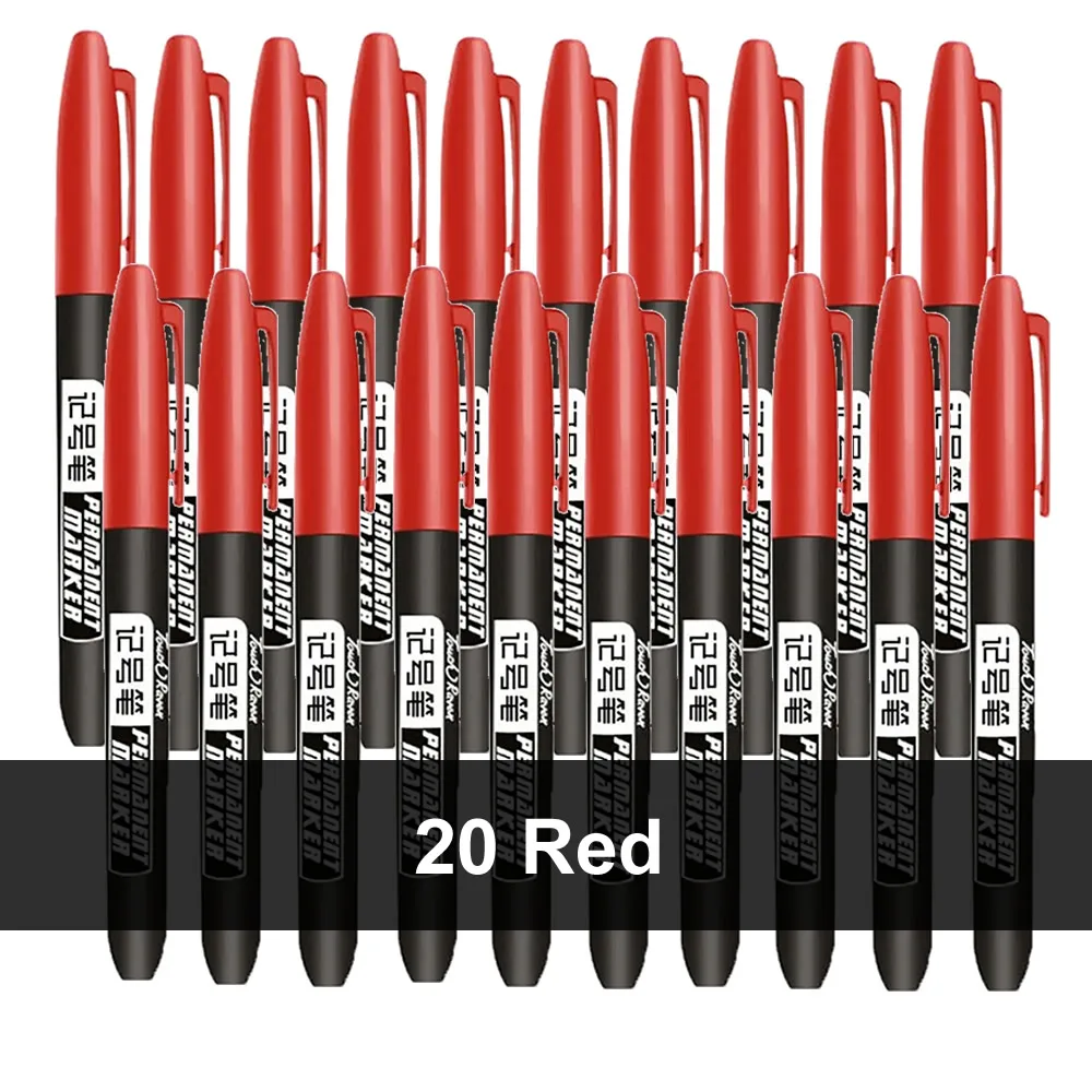1/6/9/20PCS Permanent Marker Pen Manga Drawing Markers Black Blue Red Waterproof Ink Sketch Pens Stationery Art School Supplies: Light yellow