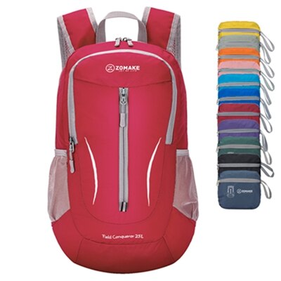 25L ZOMAKE Lightweight Packable Backpack Water Resistant Hiking Daypack, Small Travel Backpack for Women Men: red