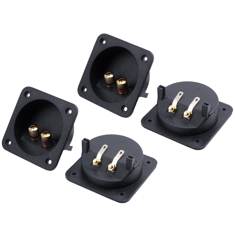 4 stk højttalerboks terminal firkantet skruekopstik subwoofer kabinet ledning