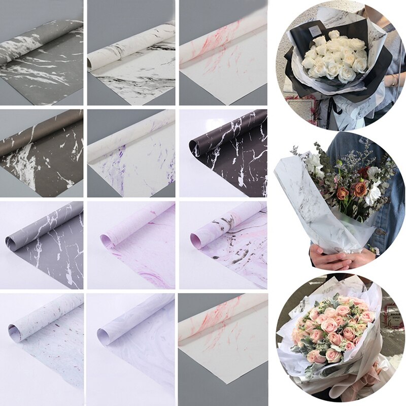 10 PCS/Roll Marmer Patroon Inpakpapier DIY Scrapbook Decoratieve Ambachten Bloem Maken Boeket Inpakpapier