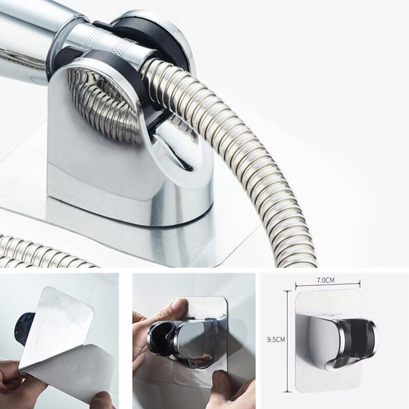 Adjustable Self-adhesive Handheld Plactis Polished Showerhead Holder Wall Mounted Bathroom Shower Holder Bracket