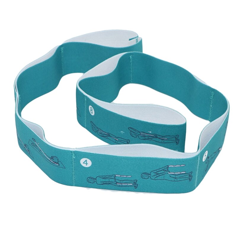 L9BD Yoga Pull Strap Belt Resistance Bands Latex Elastic Stretching Fitness Gymnastics Training Bands Home Gym Equipment: Printed cyan