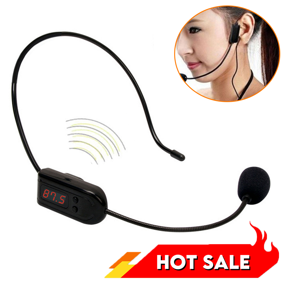 FM Wireless Microphone Headset Megaphone Radio Mic Portable For Loudspeaker/ Teaching/Tour Guide/ Sales /Meetings