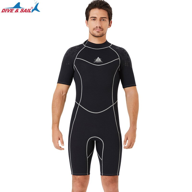 Men&#39;s Women&#39;s 1.5mm Neoprene Short Sleeve Back Zipper Diving Suit One-piece Warm Diving Suit Sunscreen Snorkeling Swimming Suit: 1 / M