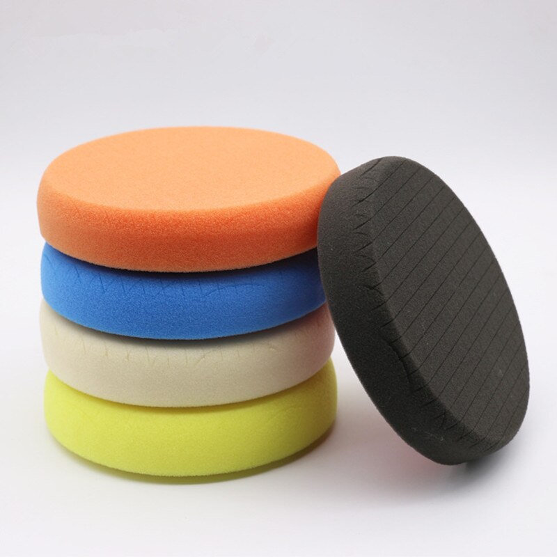 6 Inch 5 Pcs/Set Car Polishing Mesh Polishing Sponge Polishing Wheel Mirror Reduction Car Polishing Self-Adhesive Sponge Wheel