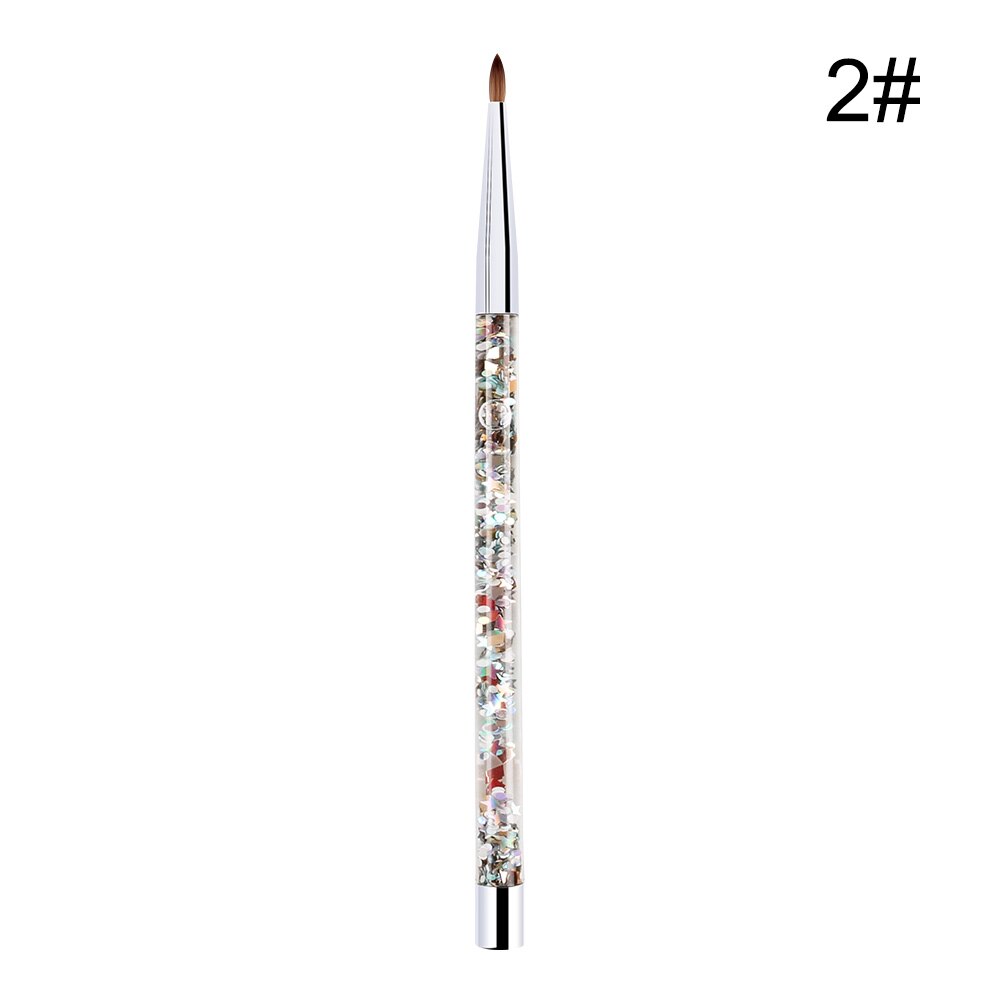 1PC Acrylic Nail Art Brush UV Gel Carving Pen Brush Liquid Powder DIY Nail Drawing Glitter Handle Round Oval Painting Brush: A-2