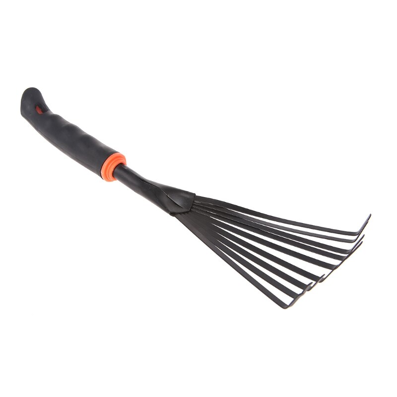 1Pc Portable Mini 9 teeth Steel Rake For Home Garden Transplanting Tool Solid Tempered Steel