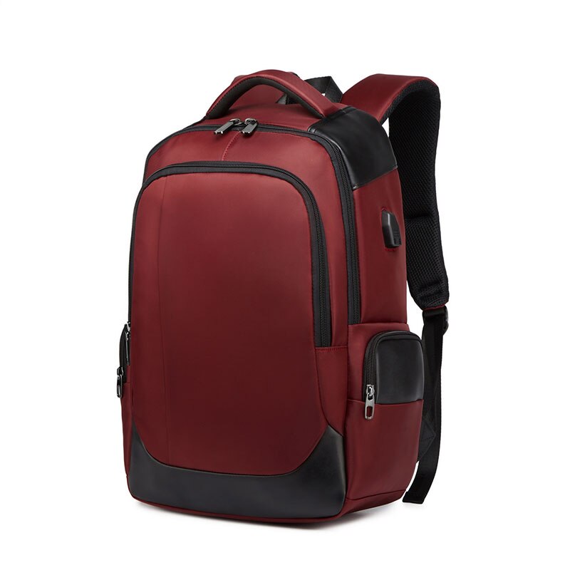 Sac à dos chargeur USB pour hommes, sac de voyage multifonctionnel, grande capacité, à la: Red