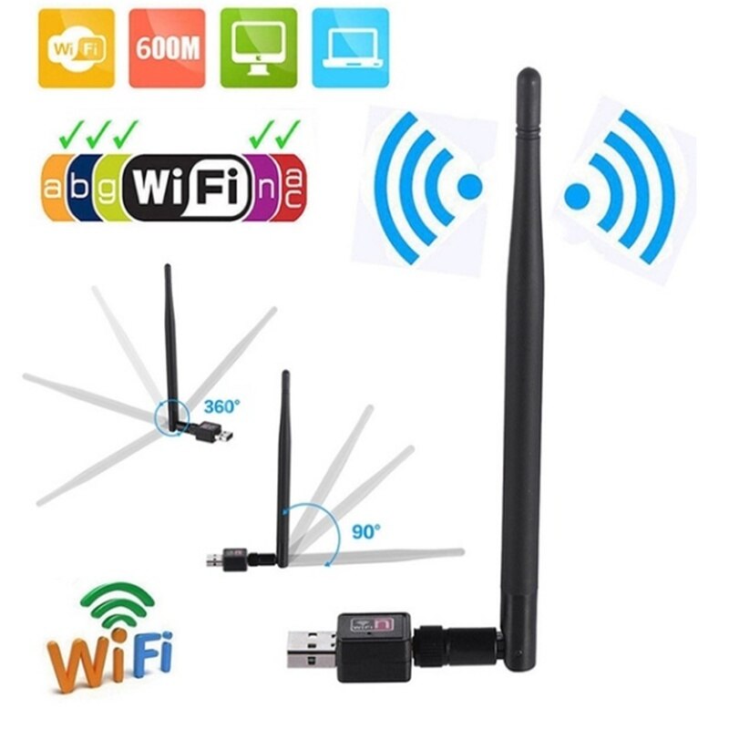 600/900Mbps Wireless USB WiFi Adapter Dongle Network LAN Card 802.11b/g/n w/ Antenna