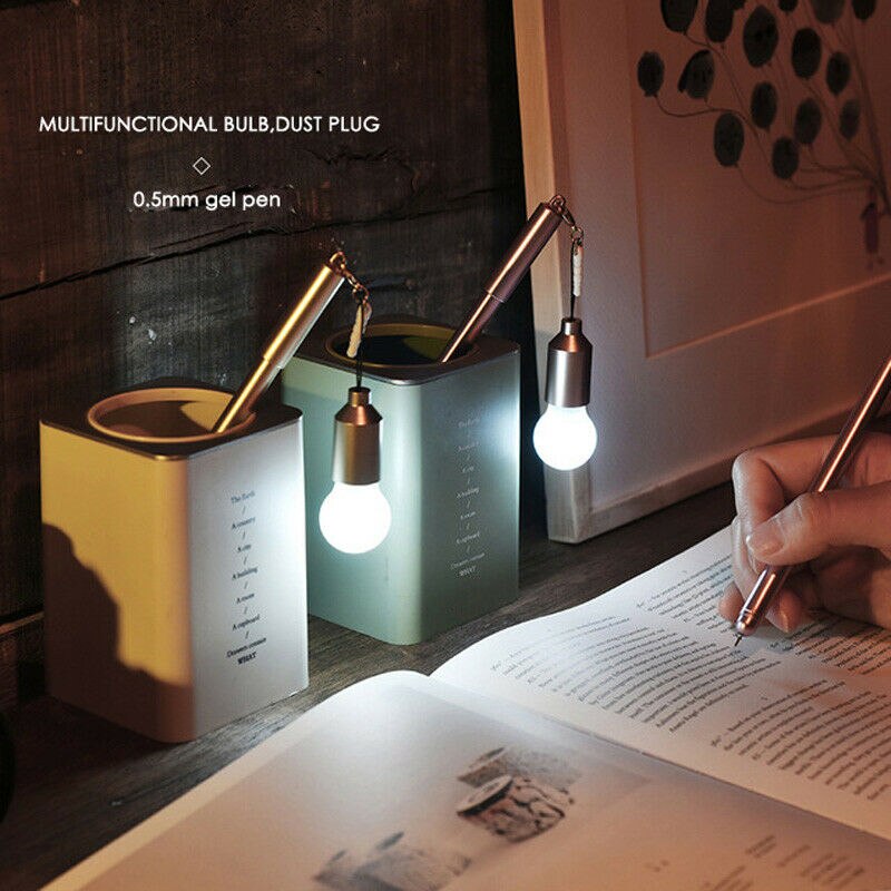 cute modeling neutral pen Light bulb Dust plug gel pen multifunctional