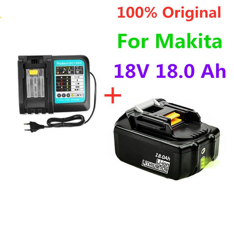 18V18Ah Rechargeable Battery 18000mah Li-Ion Battery Replacement Power Battery for MAKITA BL1880 BL1860 BL1830battery+3A Charger