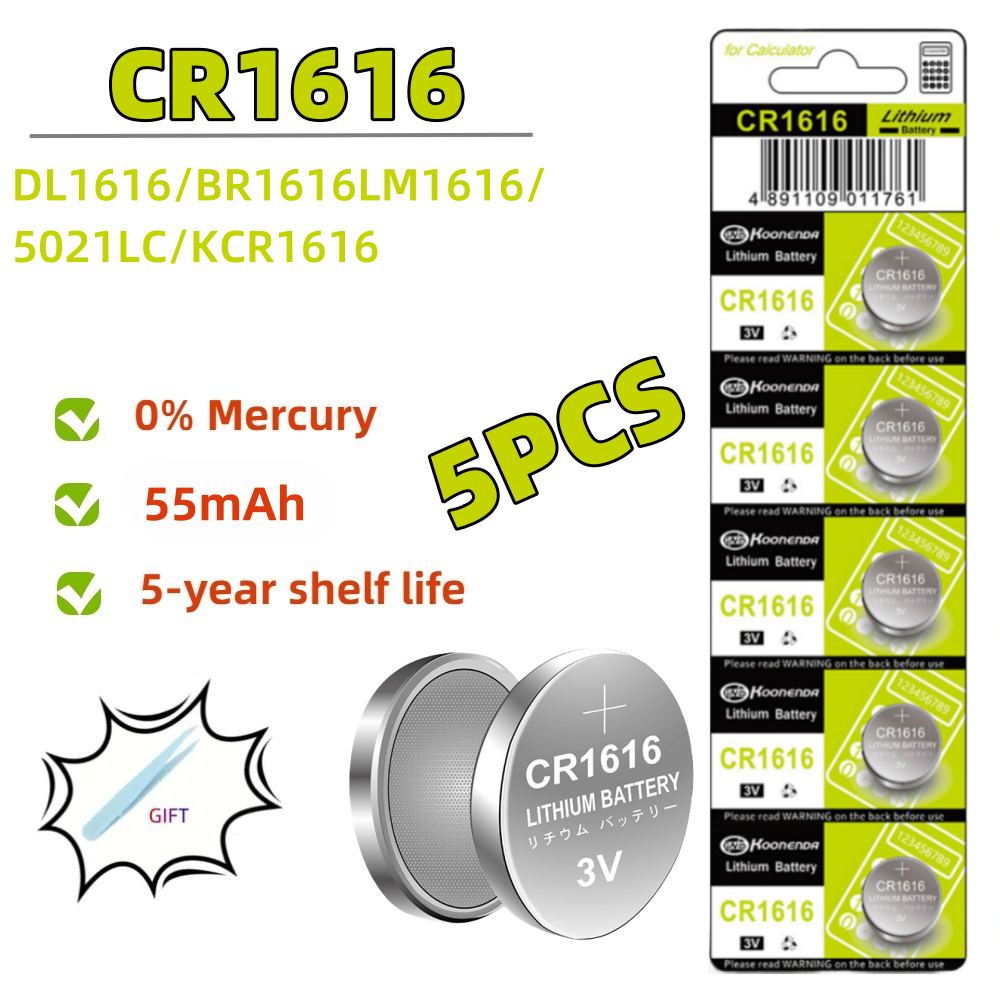 2-10 pz 3 V 50 mAh CR1616 batteria a bottone di alta qualità CR 1616 DL1616 BR1616 5021LC LM1616 orologio auto batteria al litio telecomando: nero